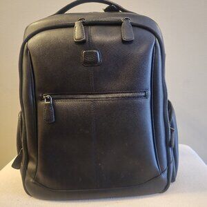 BRIC'S Men's Large Black leather Backpack & Carry-on (Made in Italy)